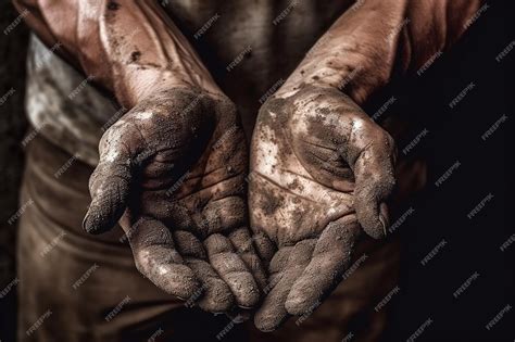 Premium Ai Image Dirty Hand Of Labor Portrait Image Hard Work