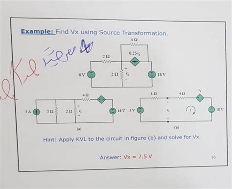 Solved Example Find Vx Using Source Transformation 0 25v Chegg