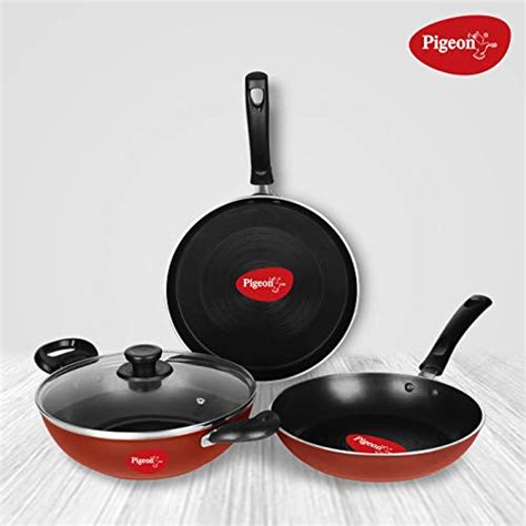 Pigeon Basics Induction Base Non Stick Aluminium Cookware Set