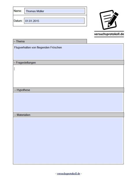 Versuchsprotokoll Physik Vorlage