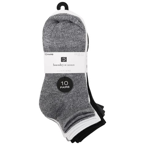 Morningsave 10 Pack Laundry By Shelli Segal Quarter Length Socks