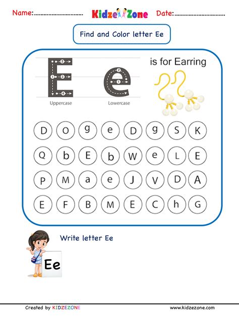 Letter E Words For Kindergarten