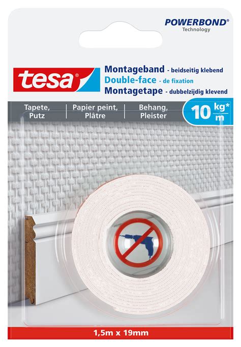 Tesa Montageband F R Tapeten Und Putz M X Mm Amazon De Baumarkt