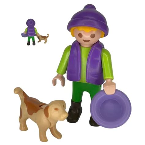 FIGURINE PLAYMOBIL GARÇON fermier avec chiot chien EUR 2 19 PicClick FR