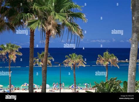 Canary Islands Gran Canaria Puerto Rico Playa De Los Amadores Stock