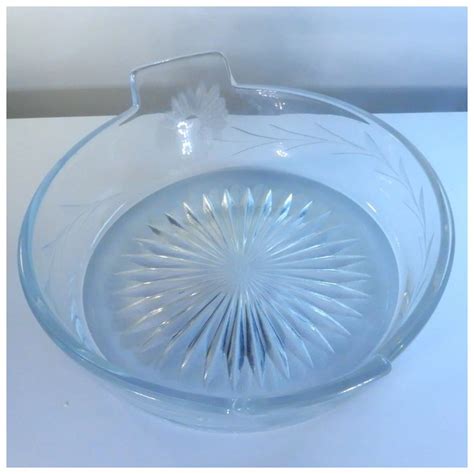 Heisey Daisy And Leaf Etched Clear Glass Open Lemon Dish Server Tab Penny Candy Antiques Ruby Lane