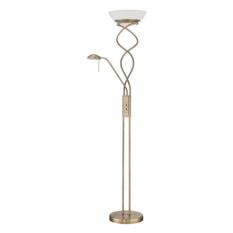 Shop Kendal Lighting 72 In Antique Brass Torchiere With Side Light