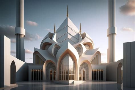 Premium AI Image | Contemporary and elegant mosque with modern ...