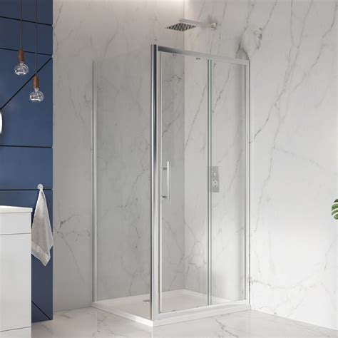 Scudo S8 1100mm Sliding Shower Door In Chrome Low Prices