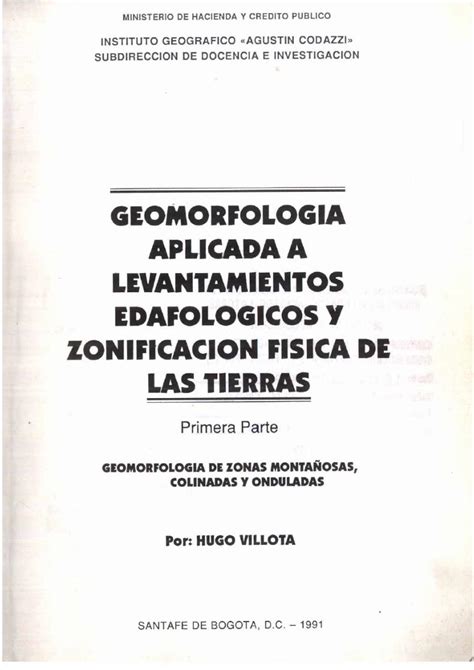 Pdf I Edici N Geomorfolog A Aplicada A Levantamiento Edafol Gicos