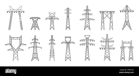 Electric Line Pole Grid Power Transmission And Distribution High