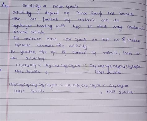 Solved Rank The Following Alcohols From Least Soluble To Most Soluble