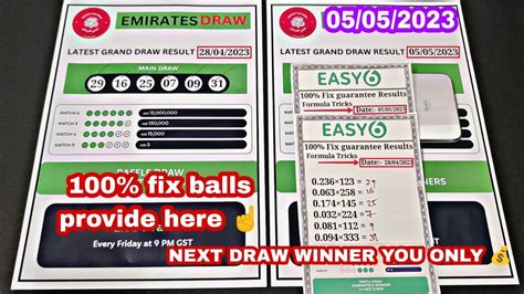 EMIRATES DRAW EASY6 LIVE DRAW MAY 05 2023 FINAL RESULT YouTube