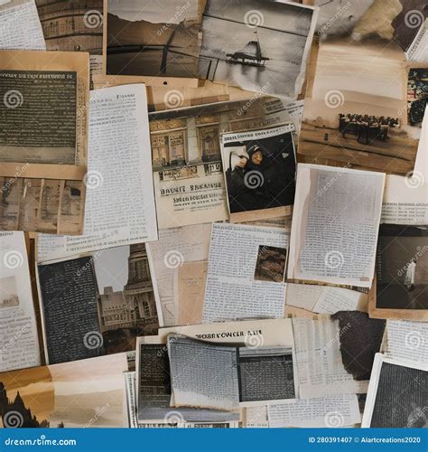 A Collage Of Torn Magazine Pages, Vintage Photographs, And Handwritten