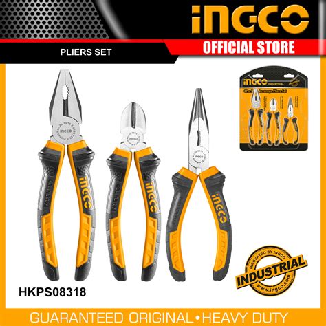 INGCO 3pcs Pliers Set 8 Combination Pliers 6 Diagonal Pliers 6