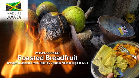 Roasted Breadfruit In Jamaica Served With Tin Mackerel Ackee By Tray