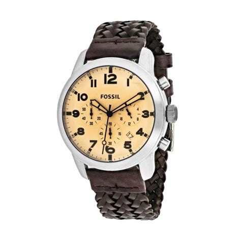 Harga Fossil Jam Tangan Analog Dean Chronograph Leather FS 4828 Brown