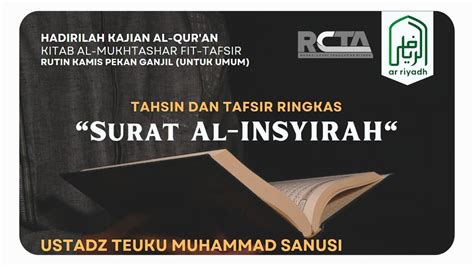 Live Kajian Al Qur An Spesial Tajwid Tahsin Surah Al Insyirah