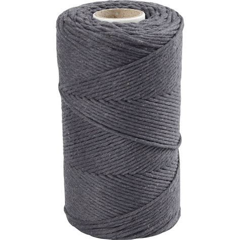 Macramé snor L 198 m 2 mm Grå 330 G 1 Rl Varenr 414764 CChobby