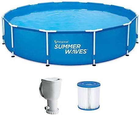 Summer Waves Frame Pool Komplettset Rund X Cm Steinoptik Grau