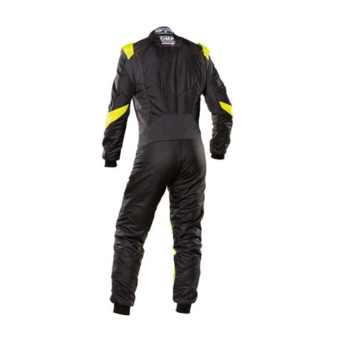 OMP Italy ONE EVO X Racing Suit Black Yellow FIA Homologation