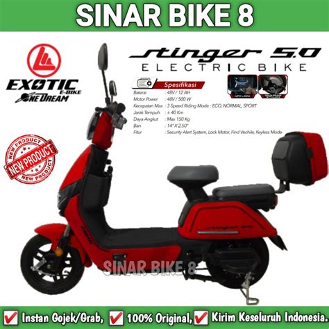 Jual Sepeda Listrik Exotic Stinger Electric E Bike Watt