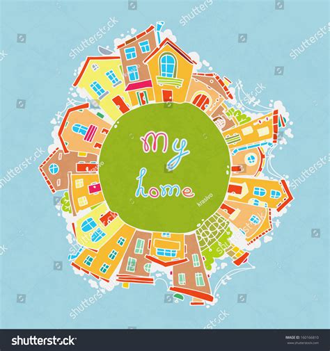 My Home Background Vector Illustration Cartoon Stock Vector (Royalty ...