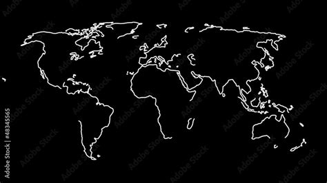 2D World map in lines Stock Video | Adobe Stock