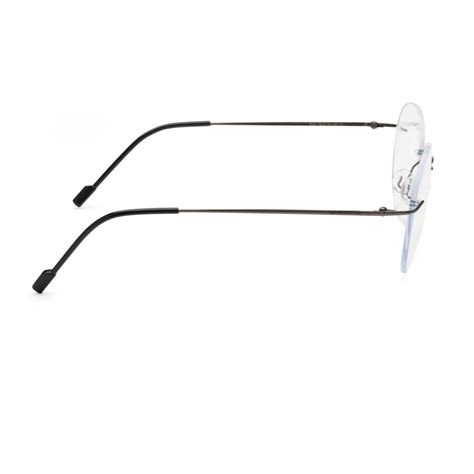 Round Rimless Blue Light Glasses Prescription Reading Glasses Frameless ...