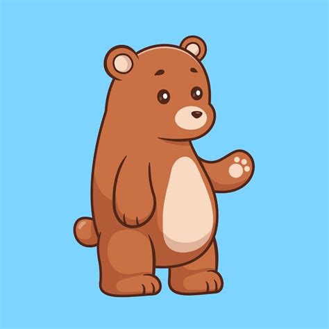 Free Vector Cute Bear Standing Cartoon Vector Icon Illustration