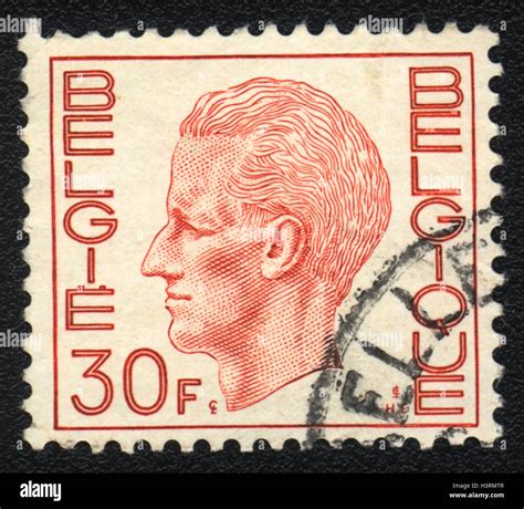 A Postage Stamp Printed In Belgium Shows Portrait Of Baudouin King Of