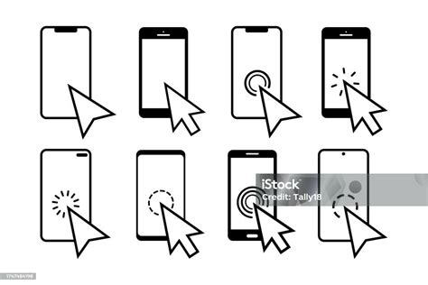 Hand Touch Screen Smartphone Vector Iconshand Clicksmartphone Simple