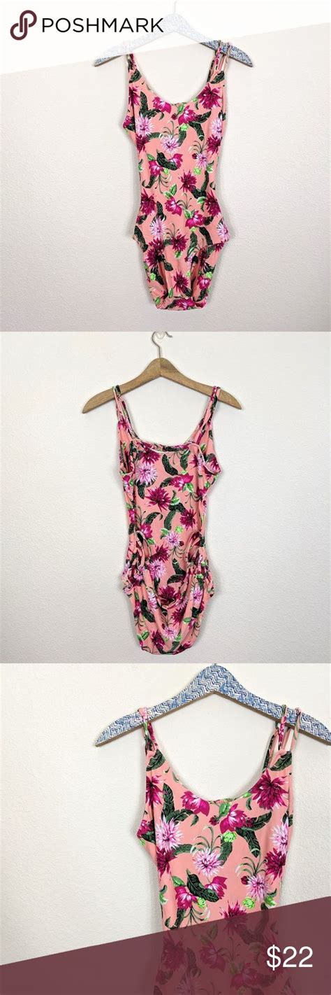 Tori Praver Coral Floral Open Back One Piece Swim One Piece Swim One