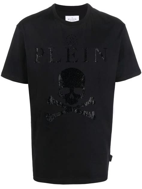 Philipp Plein Crystal Embellished T Shirt Black Farfetch Hr