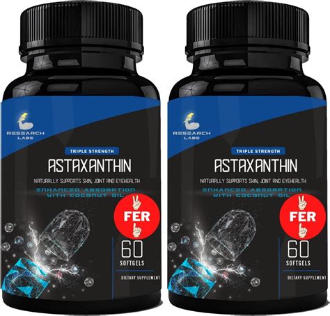 Research Labs Triple Strength Natural Astaxanthin 12mg Softgels With