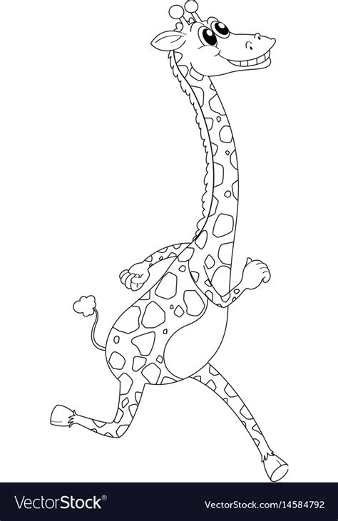 Animal Outline For Giraffe Running Royalty Free Vector Image