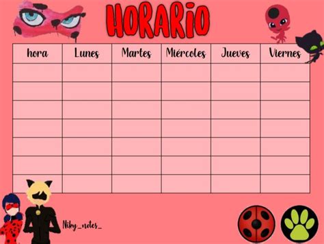 Horarios Escolares Miraculous Ladybug Horario Escolar Horario Hot Sex