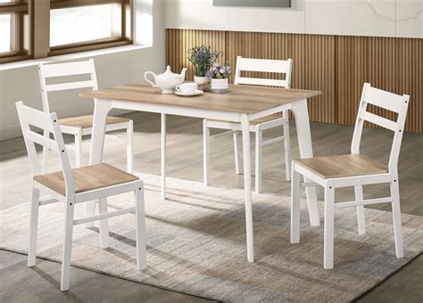 Debbie 5 Pc Naturalwhite Dining Table Set Aetna Stores