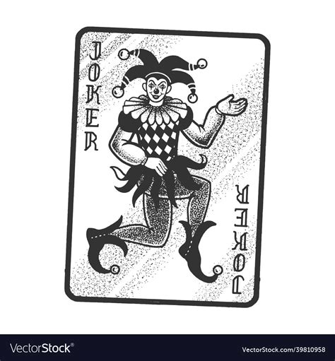 Joker Playing Card Sketch Royalty Free Vector Image