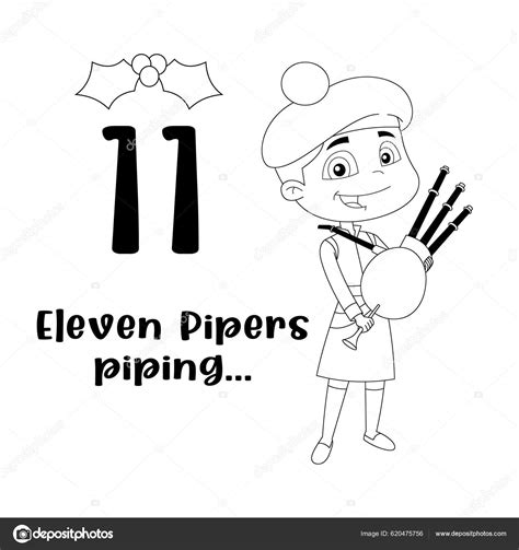 Eleven Pipers Piping Clipart Sun