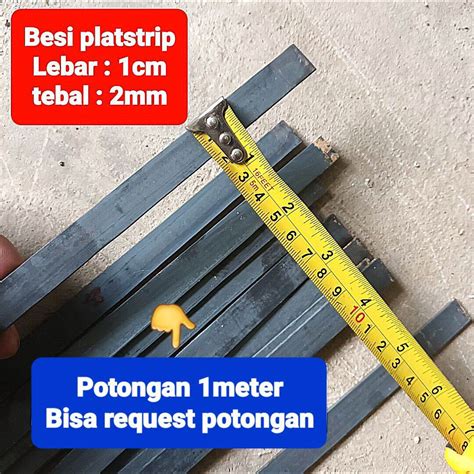 Plat Besi Strip Lebar Cm Tebal Mm Potongan Meter Lazada Indonesia