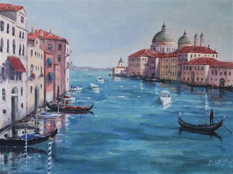 Venice Italy Landscape Painting, Gondolas, Original Oil on Canvas 18 X ...