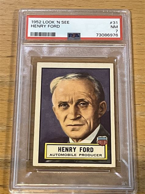 1952 Topps Look N See Psa 7 Henry Ford 31 Newly Graded 523 Ebay