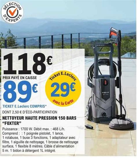 Promo Nettoyeur Haute Pression Bars Foxter Chez E Leclerc Brico