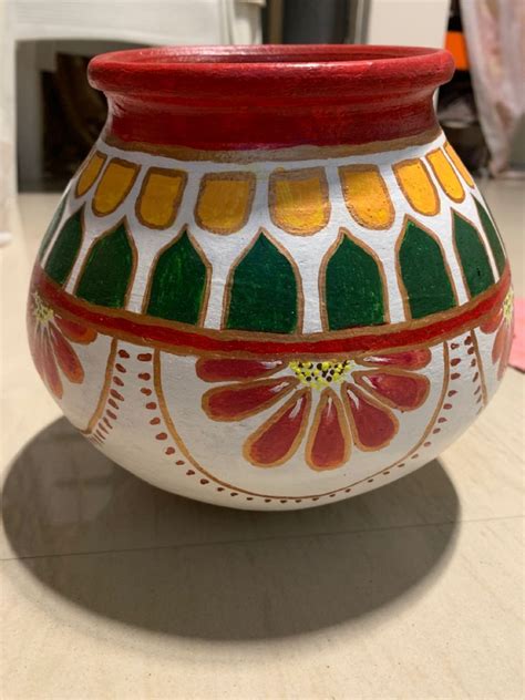 Matka Decoration Indian Earthern Pot Pottery Painting Designs