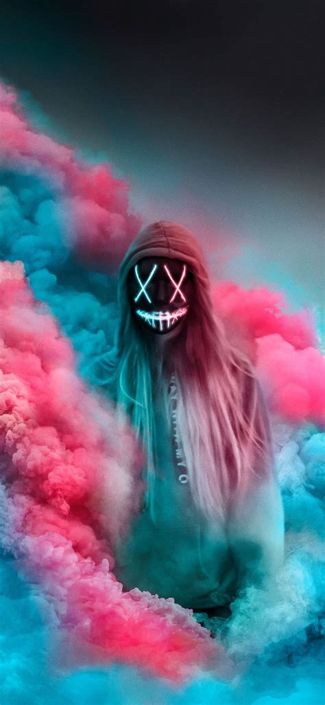 Neon Mask Girl Colorful Gas Iphone Xs Iphone 10 Iphone X Hd Phone Wallpaper Pxfuel