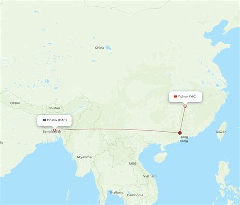 All Flight Routes From Dhaka To Yichun DAC To YIC Flight Routes