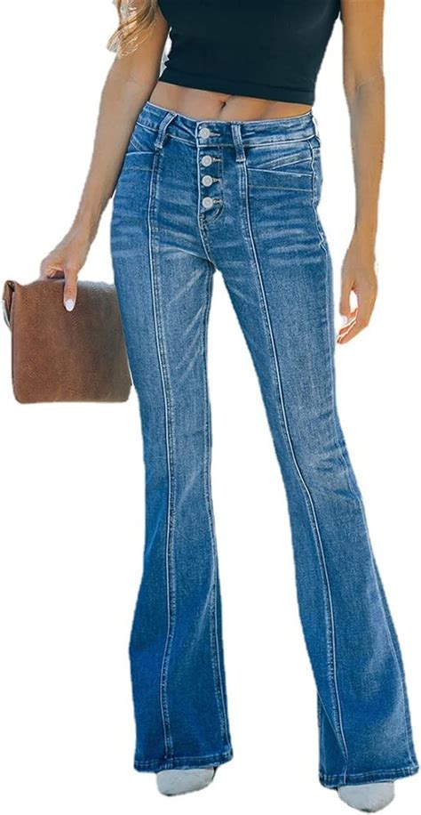 Sawmew Baggy Jeans für Damen Hohe Taille Weites Bein Denim Jeans