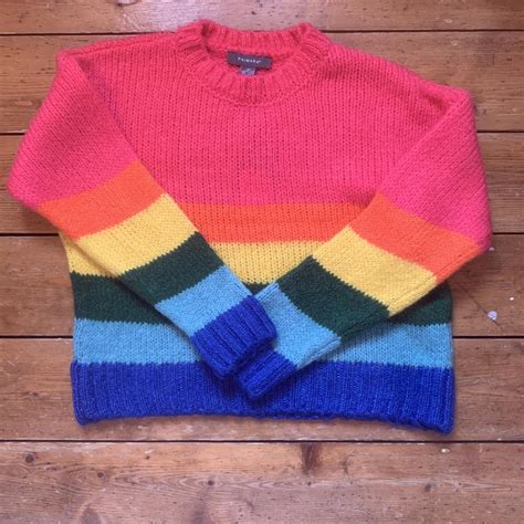 Rainbow Jumper 🌈 Brand New With Tags Stripe Jumper Depop