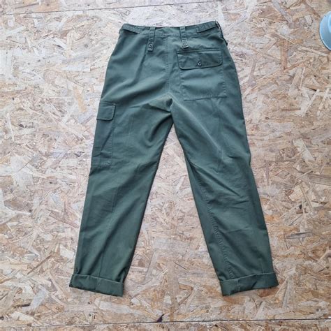 Vintage Army Cargo Trousers In Military Green Depop